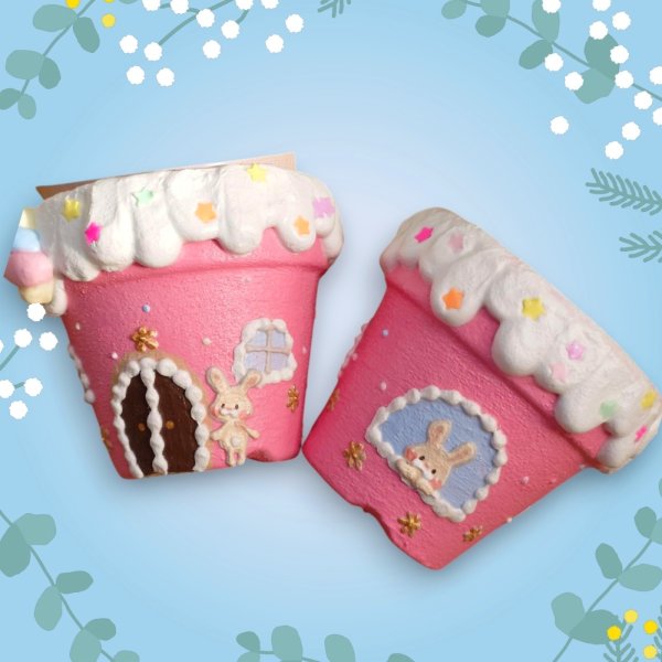 画像1: izupom_toi46 お菓子のお家２号鉢（ピンク） (1)