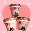 画像1: aurinko.78さん  黒猫バレンタインな2.5号鉢（ピンク） (1)