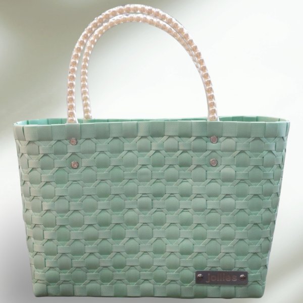 画像1: 【jollies】プラかごバッグ かごバッグ ハンドバッグSOFT GREEN (1)