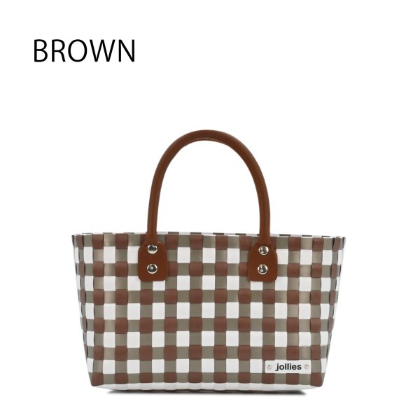 画像1: 【jollies】プラかごバッグ かごバッグ ハンドバッグ BROWN (1)