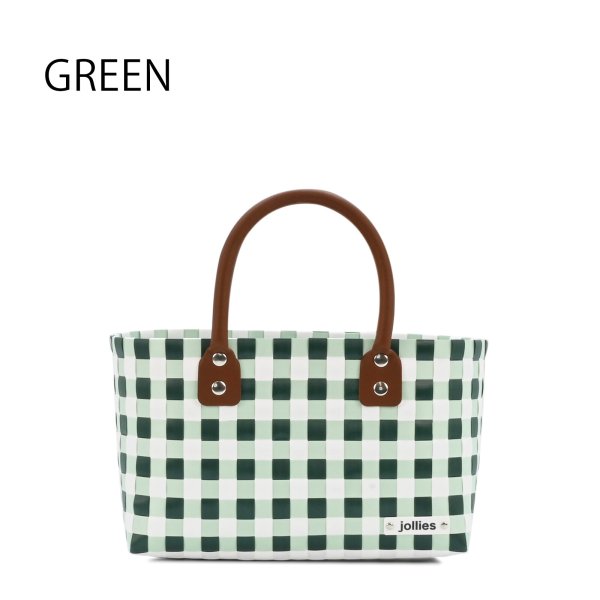 画像1: 【jollies】プラかごバッグ かごバッグ ハンドバッグ GREEN (1)